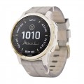 Смарт-часы Garmin Fenix 6S Pro Solar золотистый с песочным ремешком