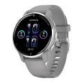 Смарт-часы Garmin Venu 2 Plus серые с серебристым безелем и силиконовым ремешком